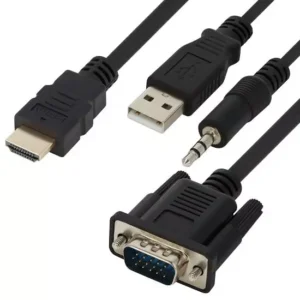 MakWorld VGA Input Male to HDMI Output Male Cable Converter 1.8 m