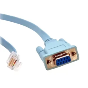 Mak World 9 Pin DB9 Serial RS232 to RJ45 Cat5 Ethernet Console Cable Light Blue, 1 m