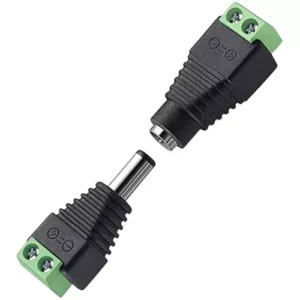 FEDUS DC Power Jack Plug Adapter Connector 12 V 24 V Male Female for CCTV Camera/Led Strip Light (Pack of 2 Pairs)